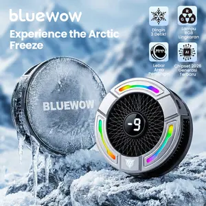 BlueWow Magnetic Phone Cooler with Smart Temp Control RGB Light & Clip for iPhone 15 16 Pro Max MagSafe Samsung iPad Gaming Low Noise USB Fan - 3-Speed Cooling, 5V 3A Cable, Adjustable Clips, Protection Films