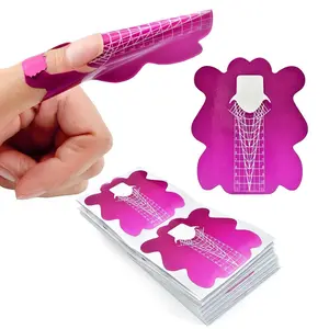 200pcs Nail Form Sticky Nail Forms for Builder Gel Reusable Sturdy Nail Extension Forms Nail Forms for Acrylic Nails Builder Gel Nail Forms, Self-Adhesive Paper Nail Forms Molds Builder NTF051-200pc