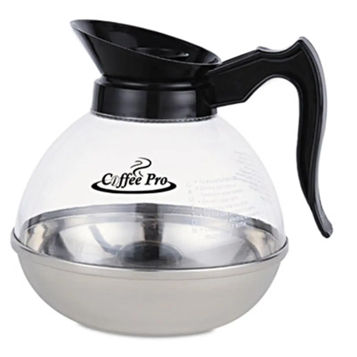 212 MAIN Coffee Pro CPU12 Unbreakable 12-Cup Decanter - Stainless Steel-Polycarbonate, Modern Pot, Coffee Pitcher
