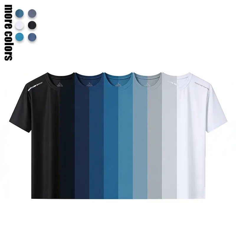 Men's Ice Silk Sports T-shirt with Mesh Splicing Design, Essential for Fitness Training, Running, Outdoor Sports Athletic Fashion