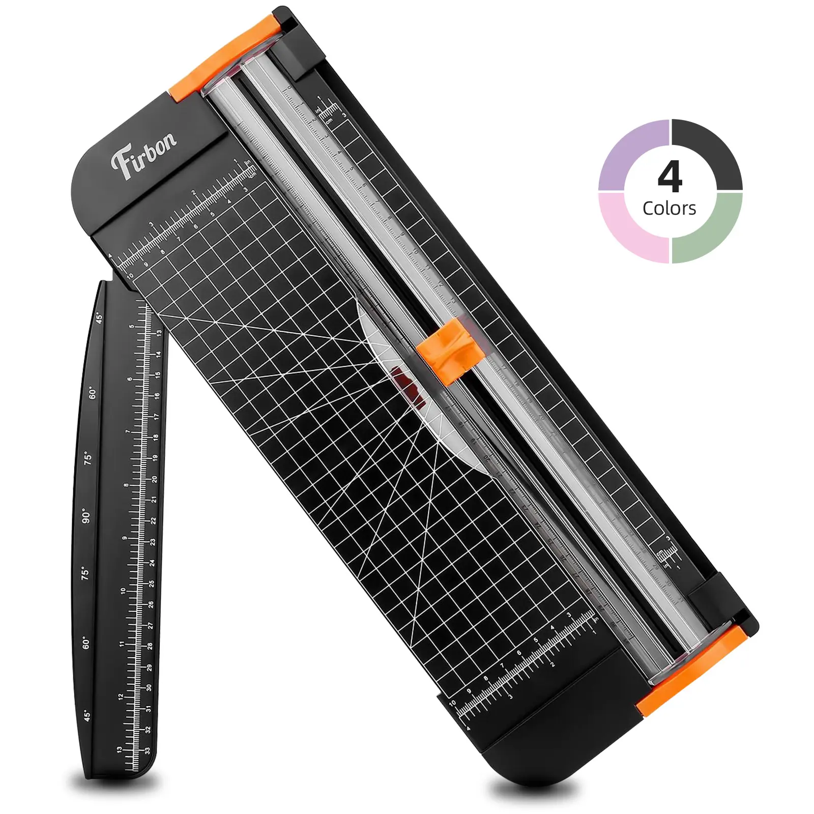 Firbon 12 Inch Paper Cutter Titanium Multi-Function Trimmer Craft Cutting Tool with Security Safeguard & Precision Grid Scale Side Ruler for Scrapbooking, Photo, Label, Coupon, Postcard and Cardstock Office Supplies