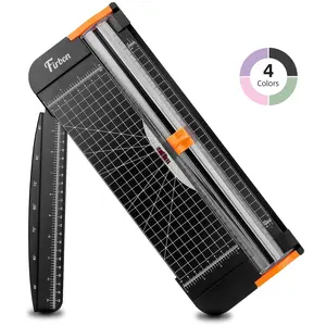 Firbon 12 Inch Paper Cutter Titanium Paper Trimmer Multi-Function Scrapbooking Tool with Automatic Security Safeguard & Side Ruler for Craft Paper, Photo, Label, Coupon, Postcard and Cardstock