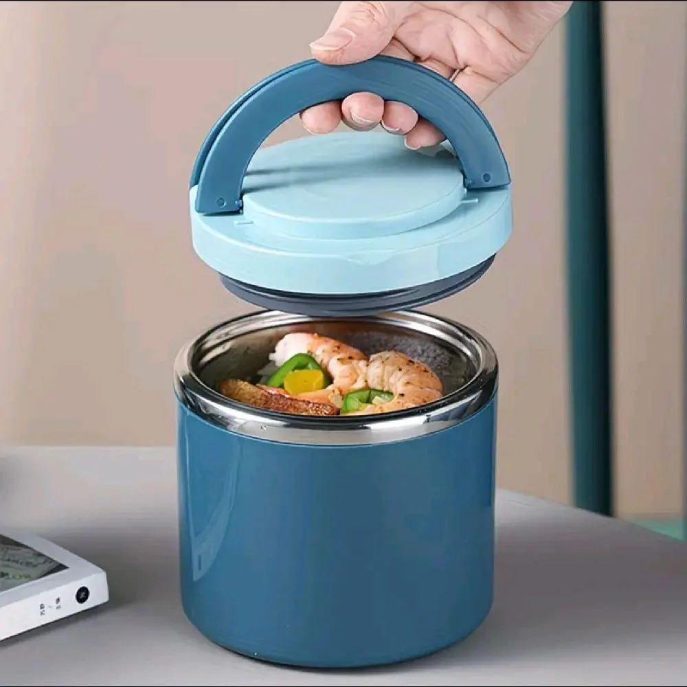 22 oz Leakproof Insulated Lunch Jar with Handle - Leakproof Stackable Design, Heat & Cold Insulation, Pink/Blue/Turquoise, Modern Thermal Container, Portable Bento Box, Ideal Gift & Back to School Essential, Stylish Tableware