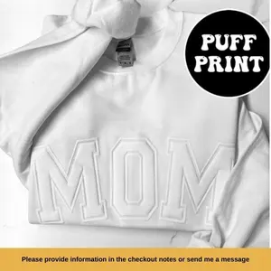 Custom Embossed Sweatshirts, Personalized Gift, Matching Couples, Puff Print Hoodie, Puff, Embossed Long Sleeve Shirt