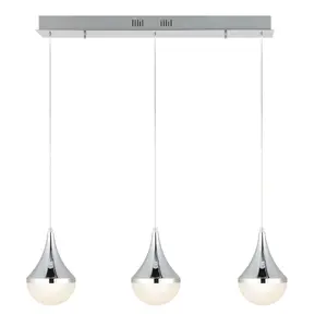 JONATHAN Y Elyse Teardrop Modern Mid-Century Iron/Acrylic Integrated Linear LED Pendant; for Living Room, Bedroom, Kitchen, Office