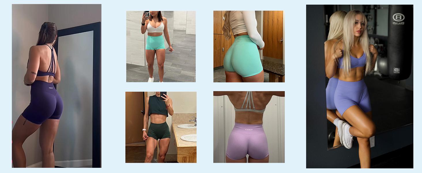 AUROLA Dream Scrunch Workout Shorts for Women, Seamless Soft High Waisted Gym Shorts, Smooth Stretch Yoga Active Shorts, Booty Lifting Running Fitness Biker Shorts for Women Compression Squat-Proof