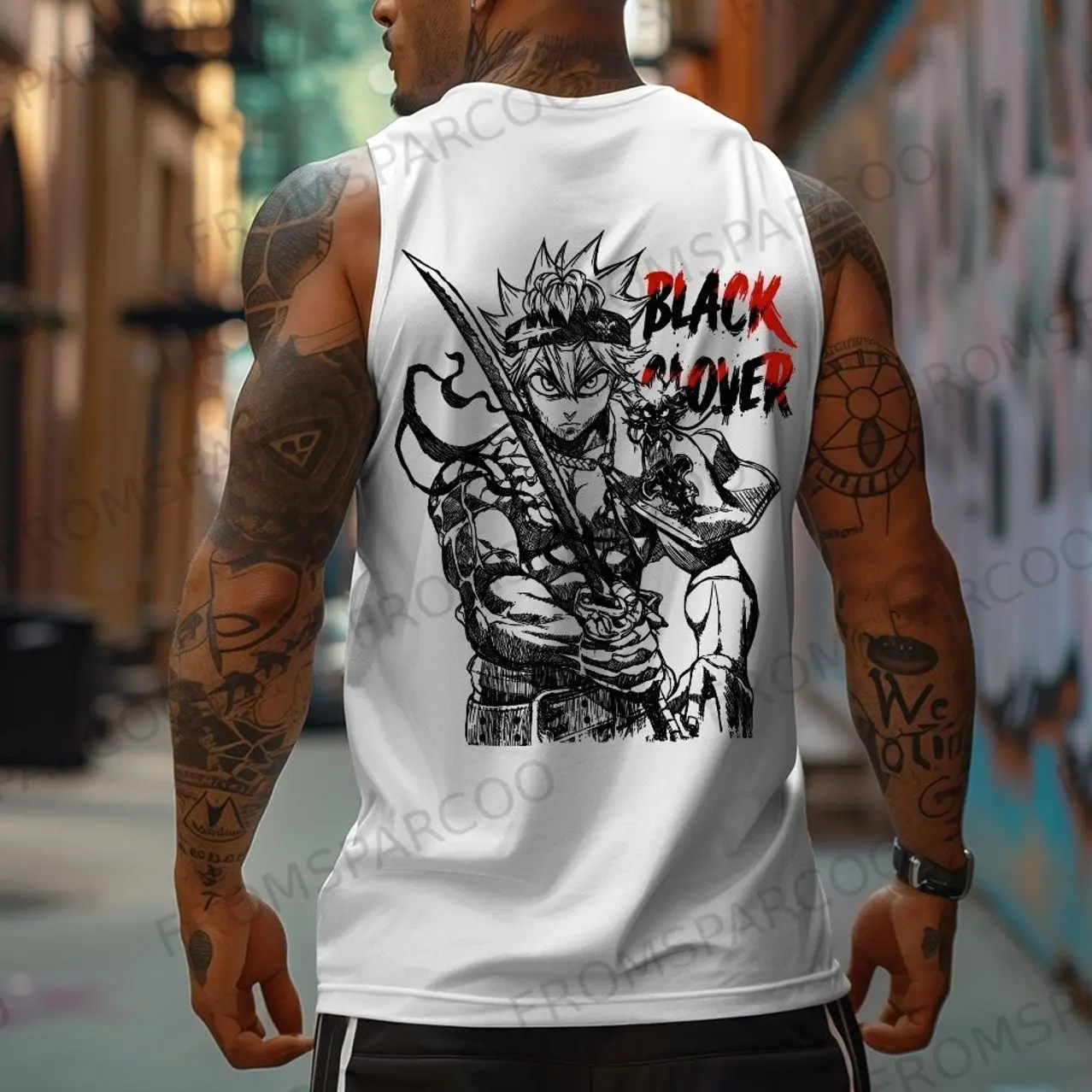 Asta Black Clover Anime Print Gym Tank Top