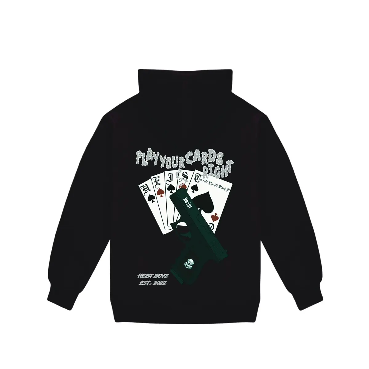 Heist Boyz Streetwear Heavyweight “Play Your Cards Right” Hoodie