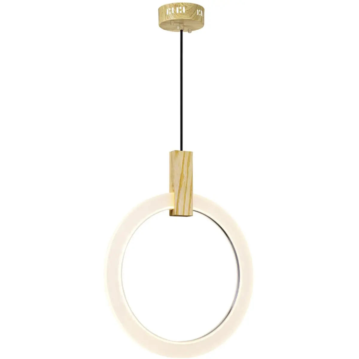 CWI Lighting Anello LED 6 inch White Oak Down Pendant Ceiling Light 1214P16-1-236