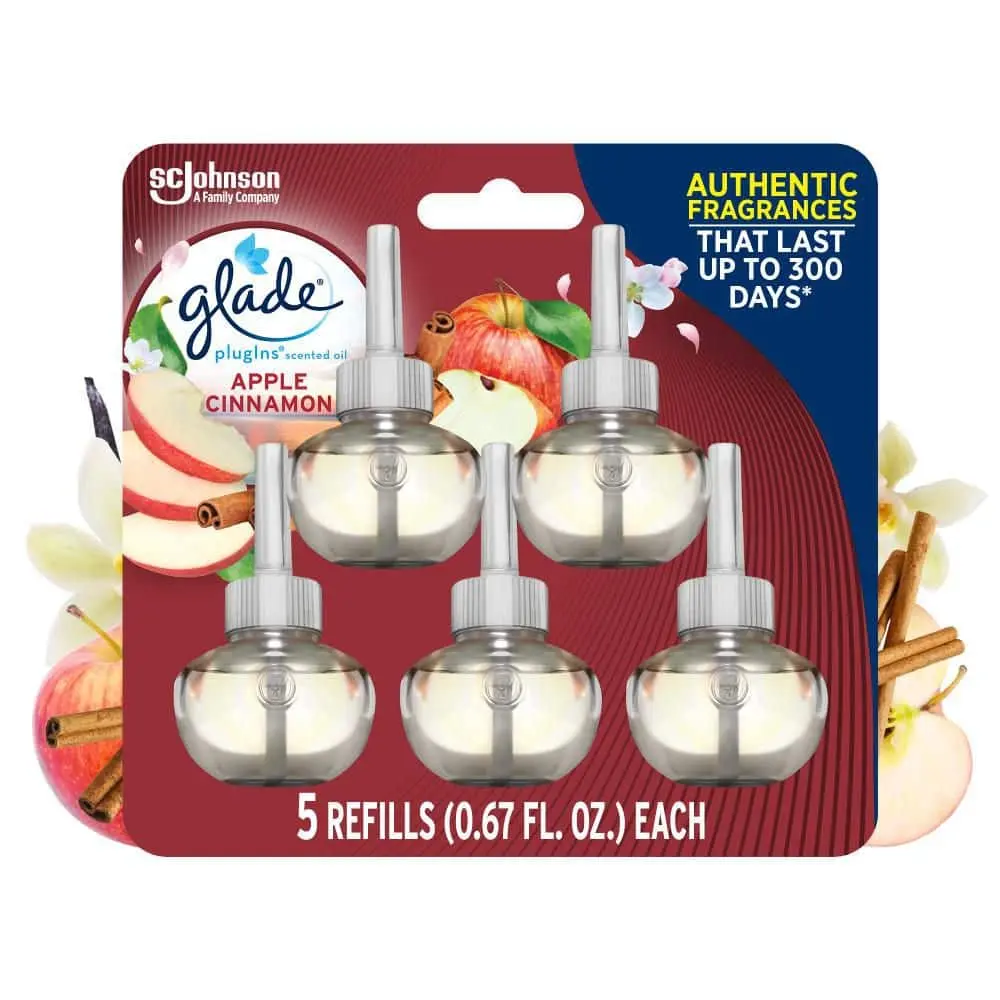 3.35 fl. oz. Apple Cinnamon Scented Oil Plug-In Air Freshener Refill (5-Count)