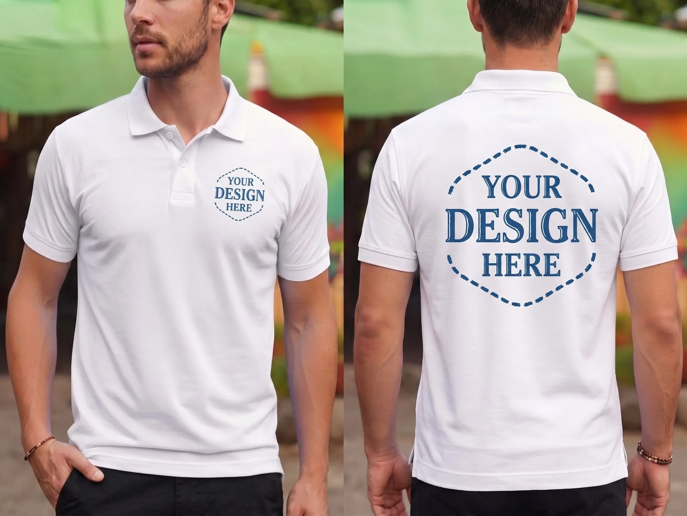 Custom Design Polo Shirt, Front and Back Design, Company Uniform for Staff, Business Team Apparel, Church Groups and Golf Event Polo