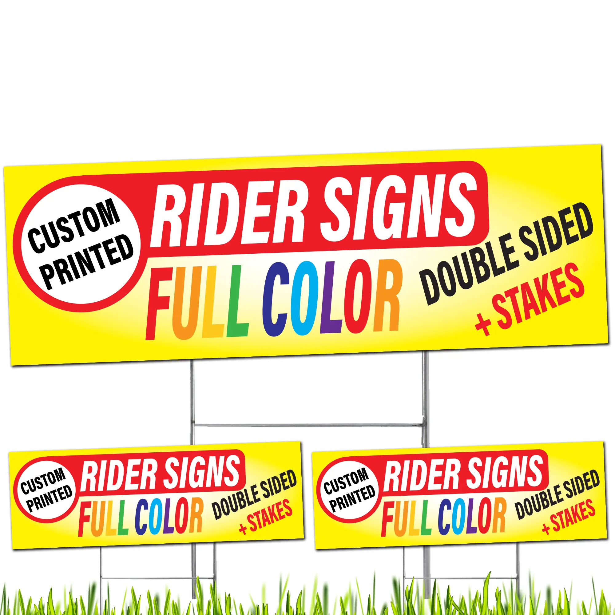 Custom Printed Plastic 36" x 12" Rider Signs