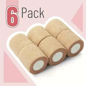6-piece self-adhesive elastic bandages - Sports elastic support bandages - 2.5cm/1 inch and 5cm/2 inch