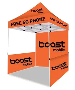 5×5 Ft Boost Mobile Branded Canopy Tent with Back & Side Walls – Compact Promotional Event Tent