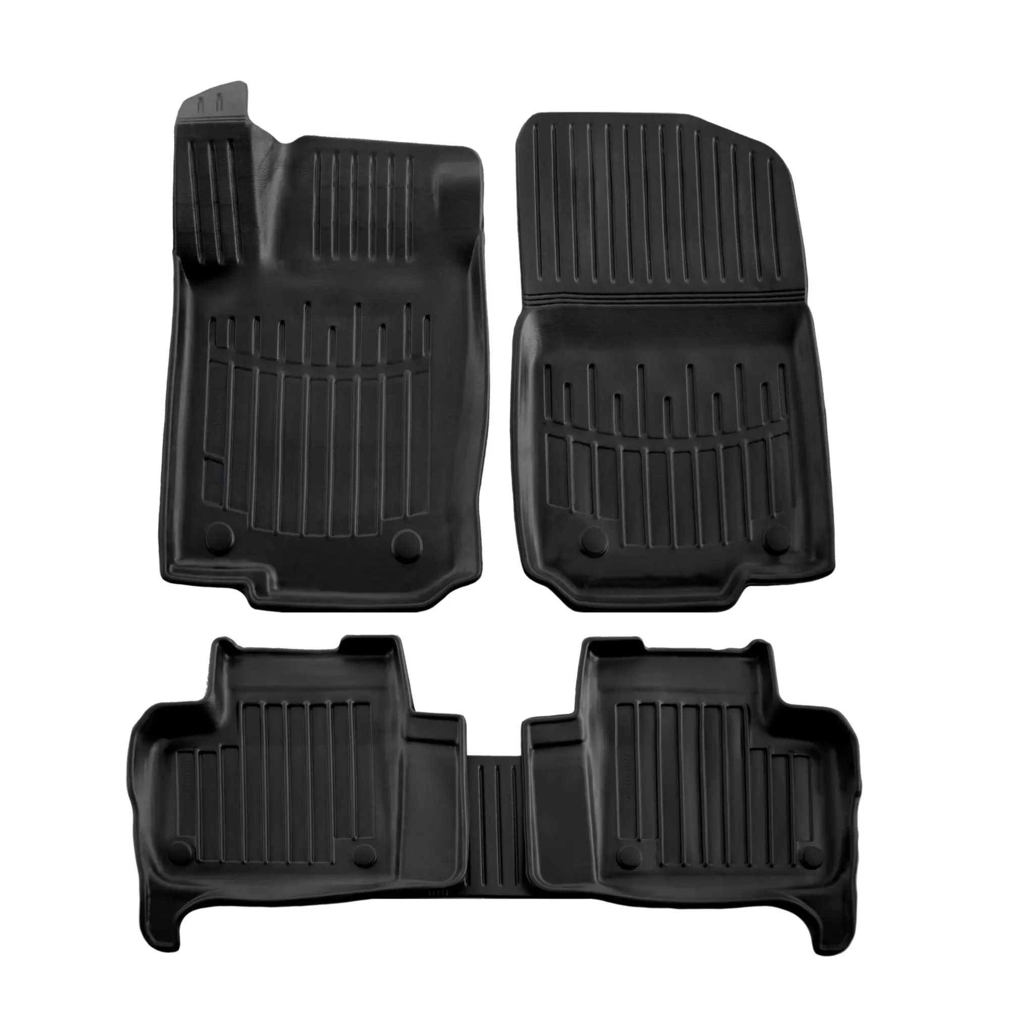 3D Custom Fit Floor Mats for 2012–2019 Mercedes M-Class, GL-Class, GLE W166 (All Trims), All-Weather Floor Liners, Full Set for 1st & 2nd Row, Black, Rubber