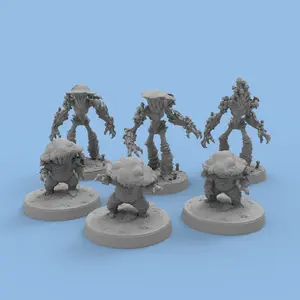 6 Pcs DND Myconids Miniature Models 3D Printed Unpainted Miniature for TRPG
