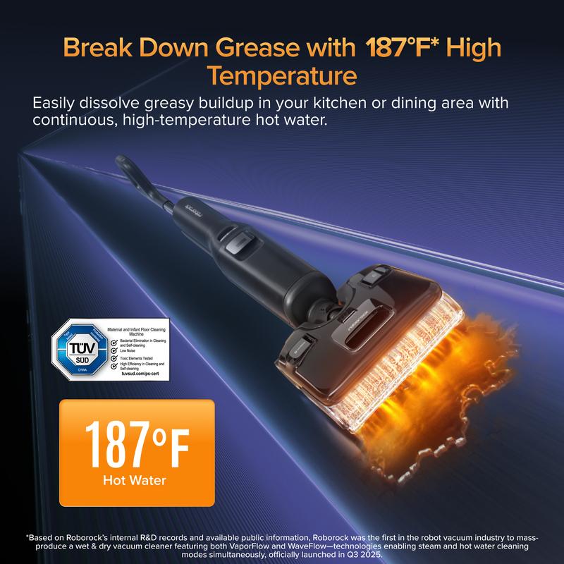 Roborock F25 series Ultra Steam Wet Dry Vacuum Cleaner, 356°F Steam Mop & 187°F Hot Water Cordless Vacuum Mop All in One, Floor Washer with Blue Light, 194°F Self-Cleaning, 180° Lay-Flat, AI Assitant Wheels #TikTokShopJumpstartSale #ces