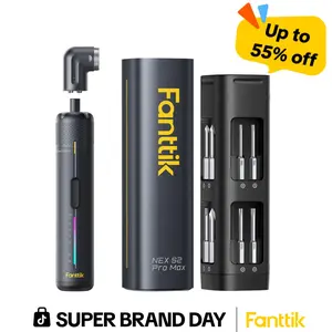 【FathersDayGift】Fanttik S2 Pro Max Electric Screwdriver, Cordless Screwdriver Set, 7 Torque Settings, 0.5 to 6N.m, 16 Magnetic Bits, 1/4''Hex Shank, with 90° Angle Adapter, for Furniture, Household Repairs