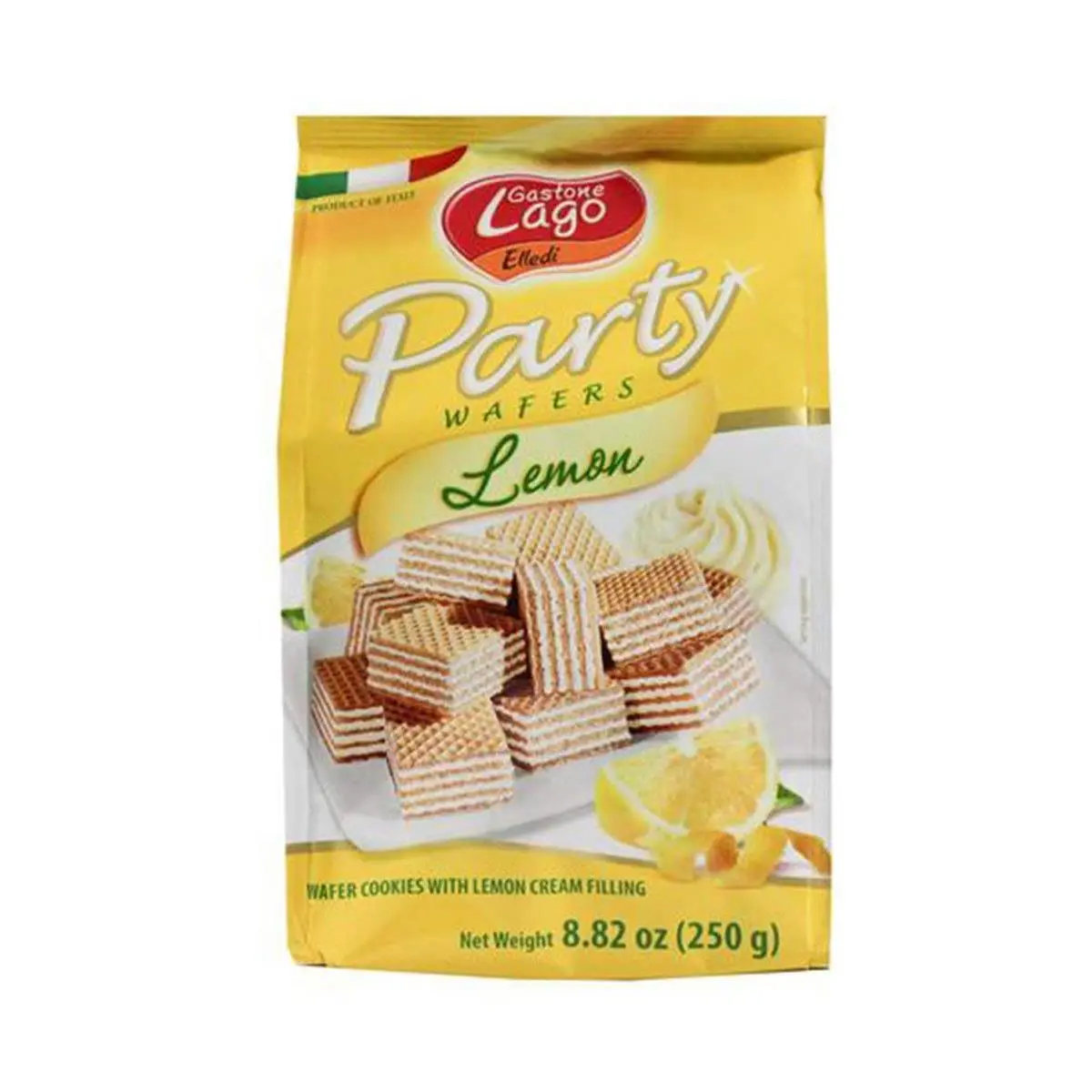 Gastone Lago Lemon Flavored Party Wafer Snack, 8.82 oz - Pack of 10, Festive Treat Suitable for All Ages