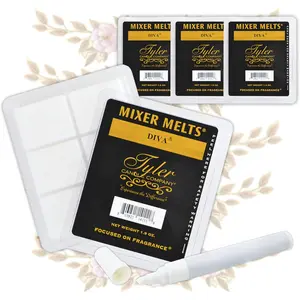 Tyler Candle Mixer Melts, Diva Scent, Set of 4 Scented Wax Tarts for Wax Warmers (6 Tarts per Bar, 24 Tarts Total)- Bundle with a Stain Remover Pen - Wax Melt Warmer for Home