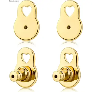 14K Gold Plated Lobe Lifters for Heavy Earrings, Comfort Earring Backs for Droopy Ears, Trendy Stud Earring Accessories for Women Daily & Summer Wear