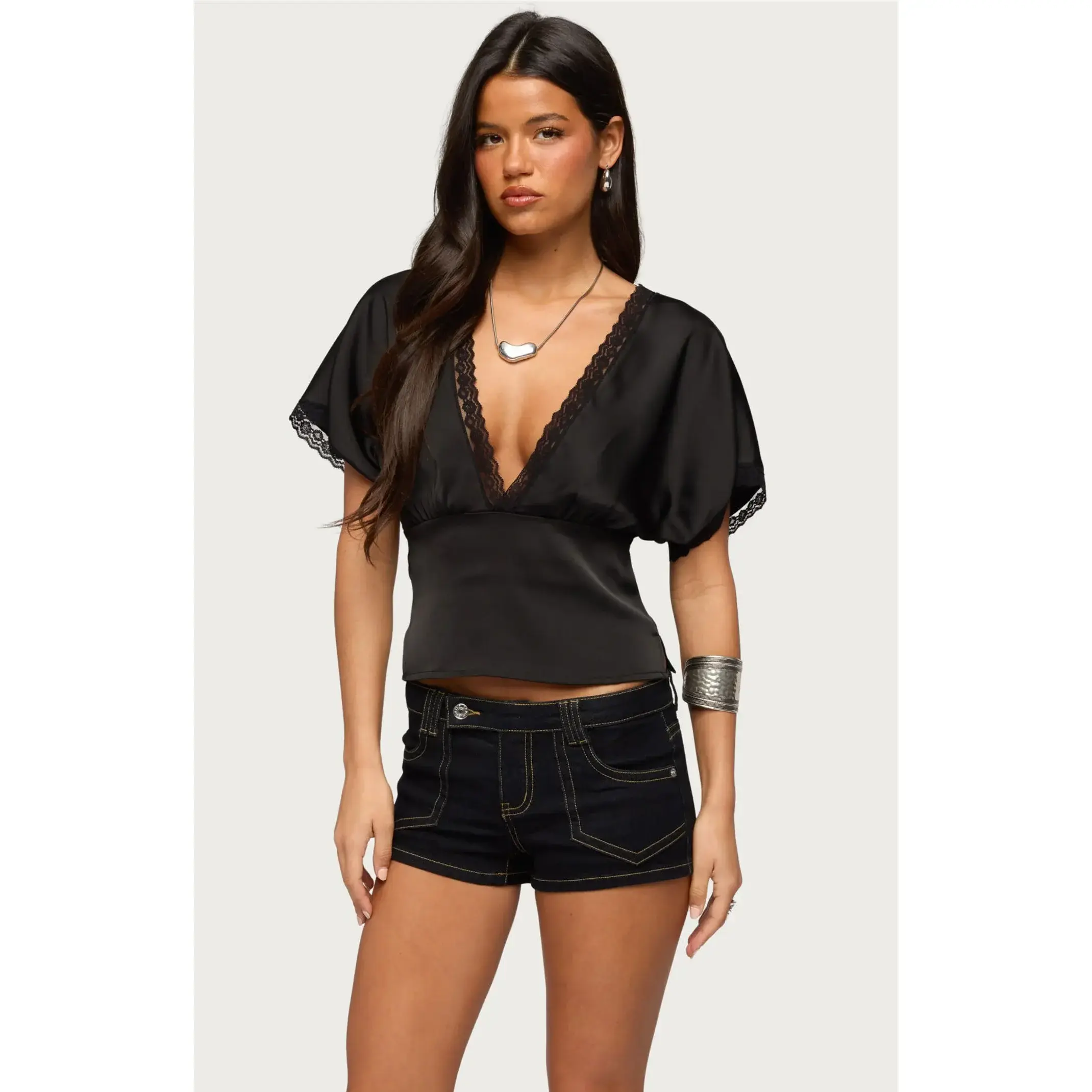 Edikted Women's Ihara Lacey Cinched Waist Top