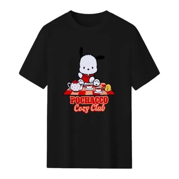 Sanrio Pochacco T Shirt Cotton Oversized Streetwear Crewneck Shortsleeve Sporty Puppy Graphic Tee Summer