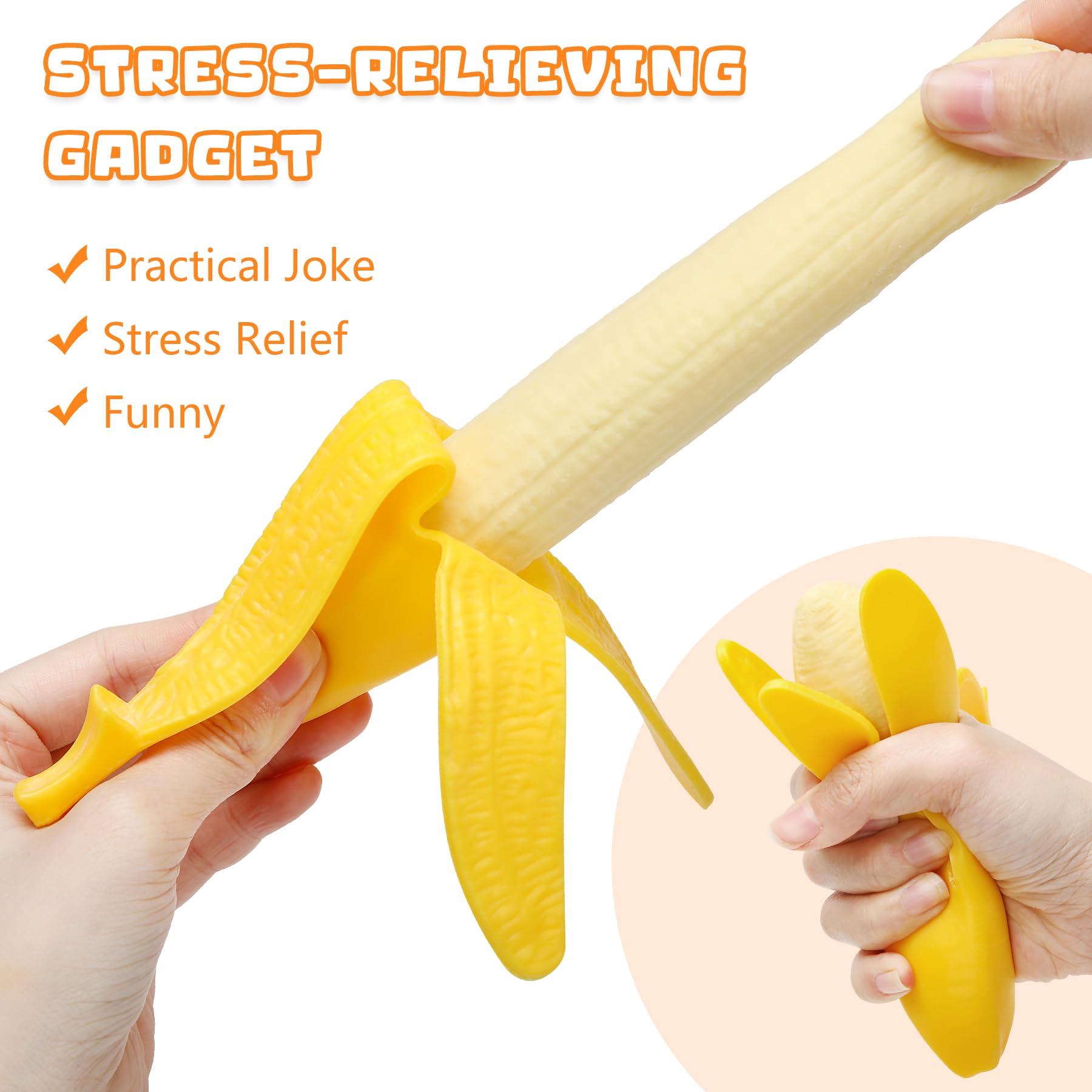 2PCS Realistic Banana Squishy  banana squishy swing  Soft Scented Stress Relief Toy with Slow Rising Fun Sensory Squeeze Toy for Children Great for Gifts and Party Prizes