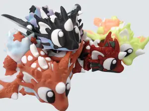 3D Printed Magnetic Baby Sea Shell Dragon – Poseable Articulated Ocean Fantasy Figurine for Collectors