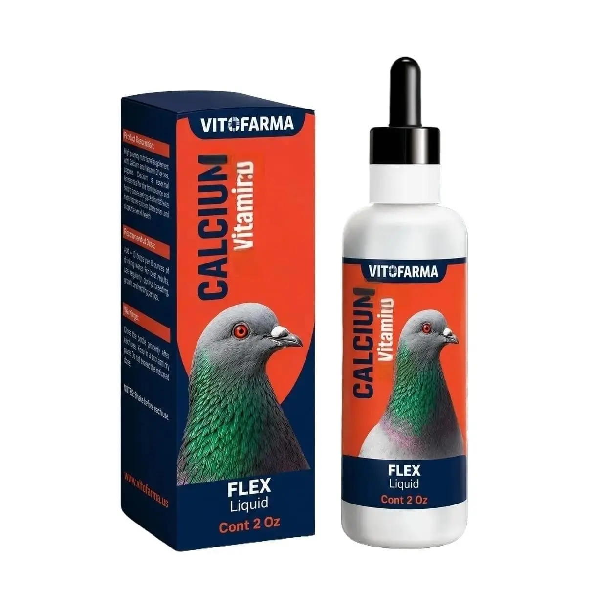 Vitofarma Bird Vitamin Supplement - 60 mL Bottle for Poultry Nutrition Support, Collagen & Vitamin D for Bone Health, Glucosamine
