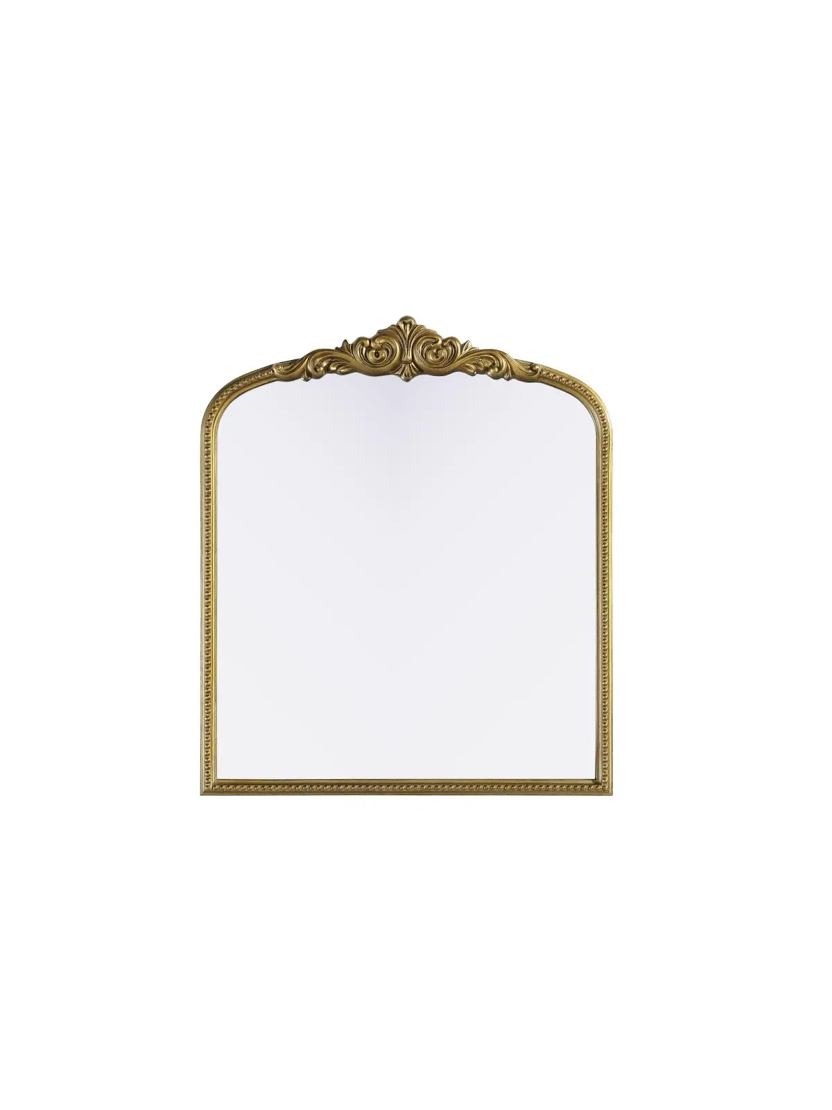 Elegant Decor MR7F3642AB Classic Vertical Traditional Rectangle Resin Mirror - 36x42 in, Lightweight, MDF-Backed, Antique Brass Metal Frame, Durable, Ideal for Above Fireplace Mantel