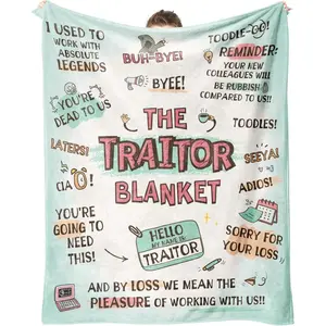 Farewell Gifts for Coworkers - Traitor Blanket, Going Away & Goodbye Gifts for Coworkers Women Men, Funny Coworker Leaving Gift for Women Employee Work Bestie Boss Manager, New Job Presents, 50*60