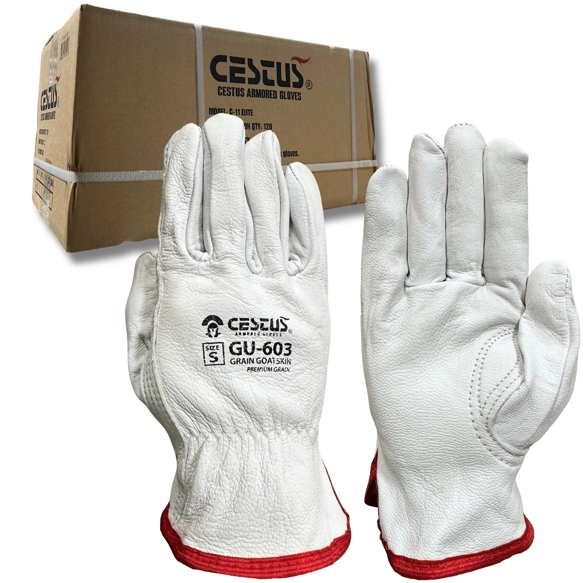 Cestus GU603, 3/12 Pairs Grain Leather Work Gloves Cestus GU603, 3/12 Pairs Grain Leather Work Gloves