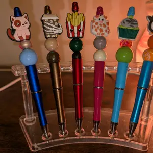 Jeremiah's Cute Colorful Creations Unique Beaded Pens Fun for Adults and Kids with Adorable Character Toppers