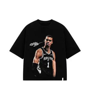 Victor Wembanyama Wemby "Clutch" Graphic T-Shirt for Spurs Nation Fans, San Antonio Basketball Streetwear Tee, Retro Hoops Graphic Shirt, Oversized Unisex Fan Apparel, Game Day Sports Tee, Premium Cotton Basketball Gift for Men Women