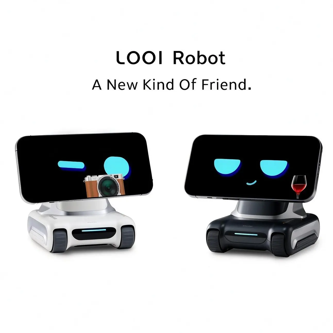 LOOI Robot-Space Black-AI Desktop Companion,ChatGPT&Gemini Voice Interaction,Visual Understanding,Personality&Memory,10W Wireless Charging,Tech&Gadget Gift,Electronic pets,Toy,Geek,Desktop Setup
