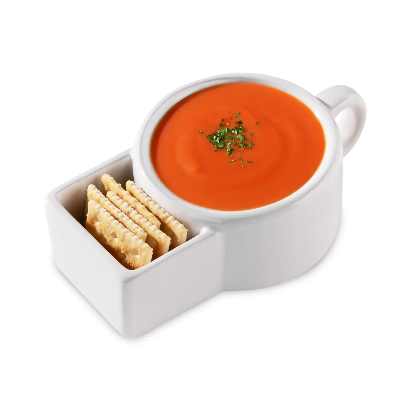 Clever Ceramic Soup & Cracker Mug - Keep Your Crackers Tidy and at-the-Ready Clever Ceramic Soup & Cracker Mug - Keep Your Crackers Tidy and at-the-Ready