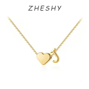 Dainty 14K Gold Plated Heart Letter A-Z Necklace, Women's Fashion Jewelry, Personalized Love Letter Necklace, Suitable for Gifting Mother or Girlfriend Holiday Gifts, Birthday Gifts, Easter Gifts