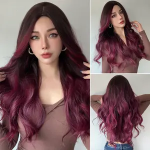 【Lana】 Wine Daily Style Curly Hair Wig - 26 Inches | SM1644