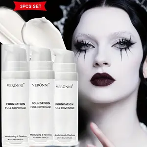 3Pcs White Foundation Liquid | Long-Lasting Concealer Face Paint  Concealer for Cosplay Theater Halloween Makeup