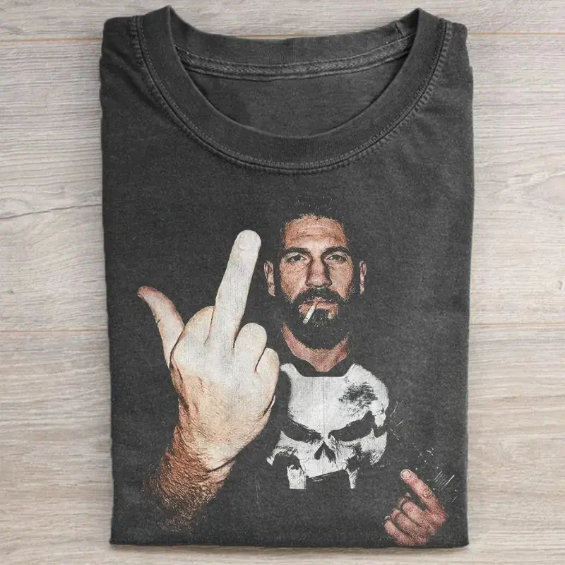 The Punisher Shirt, Jon Bernthal Middle Finger T-shirt, Frank Movie Shirt, Unisex Meme Cringe Dumb Tee, Size S-3XL