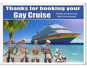 Prank Funny Thank for Booking your Gay Cruise Prank Package Joke Mail 100% Anonymously Designed for Prank Lovers Sparking Laughter and Curiosity