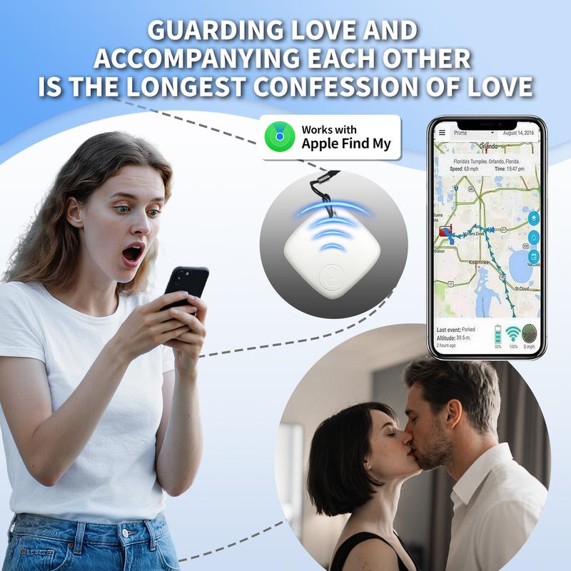 For Apple Find My Keychain No App + Bottle Opener Keychain + Drive Safely Metal Tag Three-in-one Security Gift Set for Men's Gift Bottle Opener Package Unpacking Tool Spanish Pendant Tracking Tool Love Guardian