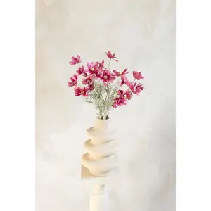 23.6" Purple Red Faux Cosmos Flowers – Long Stem Cosmos Bouquet Flowers for Home Décor, Wedding Arrangements & Table Centerpieces