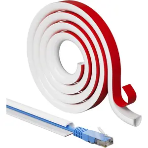 39”Cord Hider for Wall Mounted TV,Adhesive One-Cord Cable Hider for Wall,Cord Covers Raceway Kit for Wires Hider Along Wall,Flexible Silicone Cable Concealer for Home Office,W 0.54”× H 0.39”