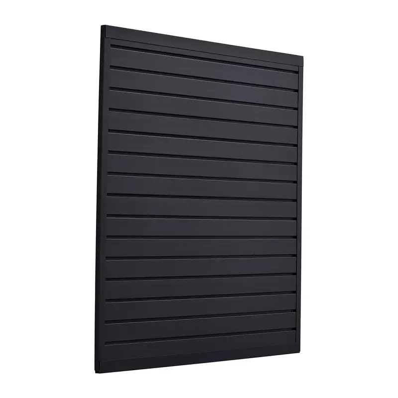 VEVOR Slat Wall Paneling, 4 x 4 ft, PVC Garage Slatwall with Modular Design, Black Slat Wall Easy-to-Install Adjustable Slatwall Panel with Coupling Structure & DIY Cutting, Fits for Storage & Display Home Modern