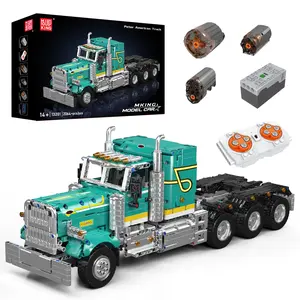 Mould King 13201 Muscle Truck Trailer Remote American Car Controlled Building Block Toy Gift Construction