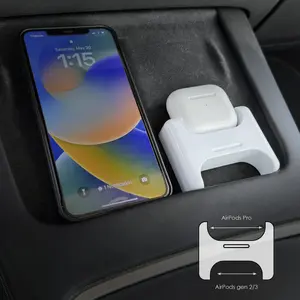 Wireless Charging Mount Compatible with AirPods and Tesla Model 3, Y 2021 - 2023, Interior accessories, Compatible with Apple AirPods Pro/2nd/3rd Gen, Adaptor for Wireless Charging in Center Console