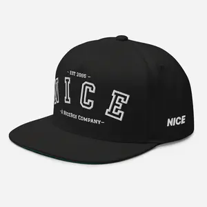 TEAM NICE A-Frame Snapback - Black/White Lettering