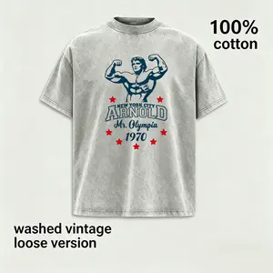 Vintage Bodybuilding Graphic T-Shirt for Men, 100% Cotton Washed Oversized Tee, Retro Muscle Fitness Shirt, Heavyweight Gym Workout Pump Cover, Acid Wash Streetwear Graphic Tee, Loose Fit Casual Unisex Gift Menswear Top Tshirt Tropical Crewneck